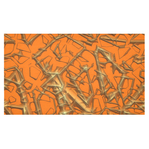 Thorny abstract, orange Cotton Linen Tablecloth 60"x 104"