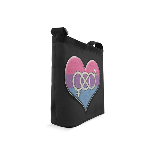 Bisexual Pride Heart with Gender Knot Crossbody Bags (Model 1613)