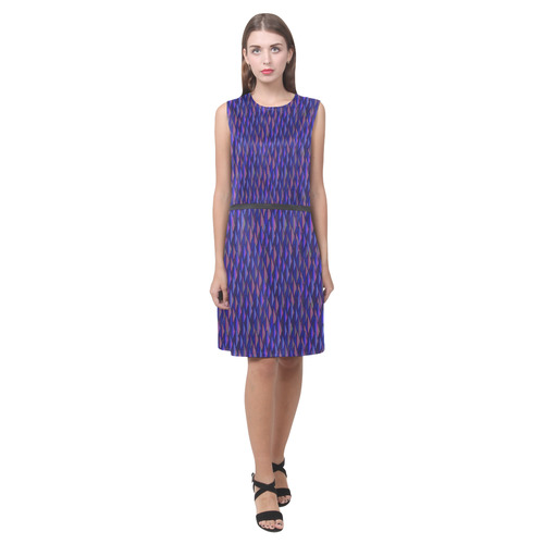 Purple and Blue Triangle Peaks Eos Women's Sleeveless Dress (Model D01)