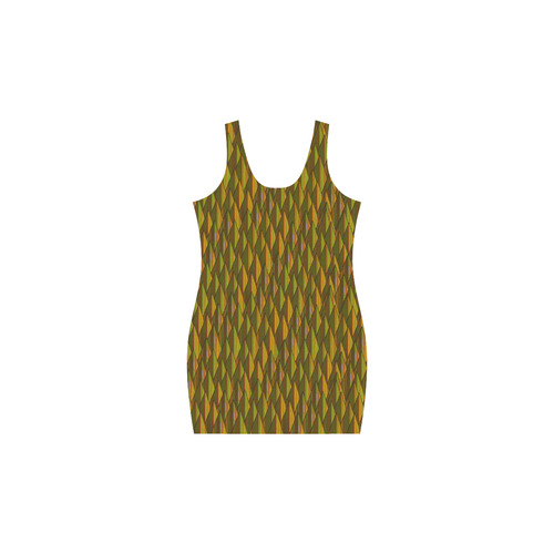 Autumn Gold and Green Triangle Peaks Medea Vest Dress (Model D06)