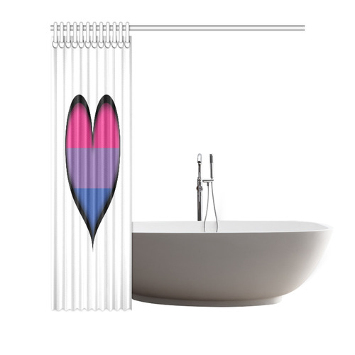 Bisexual Heart Shower Curtain 72"x72"