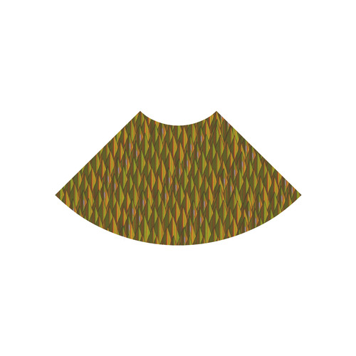 Autumn Gold and Green Triangle Peaks Atalanta Casual Sundress(Model D04)