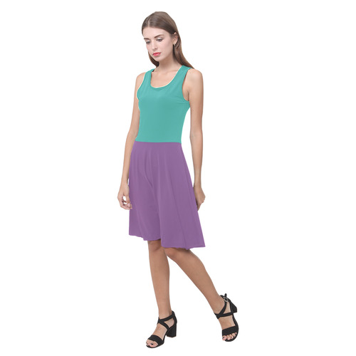 Turquoise and Dewberry Atalanta Casual Sundress(Model D04)
