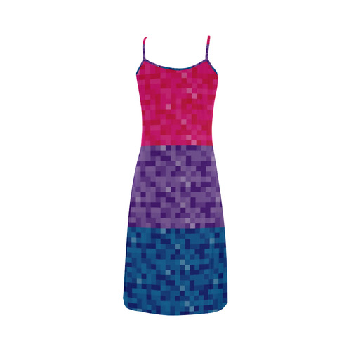 Bisexual Pixel Flag Alcestis Slip Dress (Model D05)