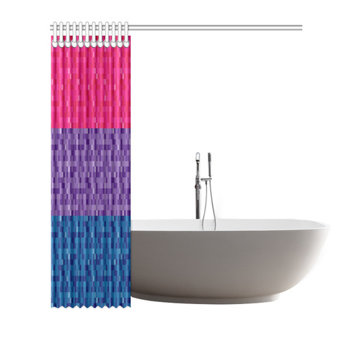 Bisexual Pixel Flag Shower Curtain 72"x72"