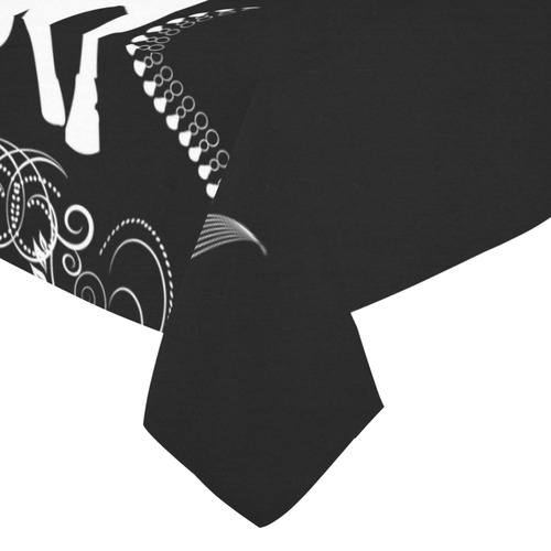 Horse in black and white Cotton Linen Tablecloth 52"x 70"