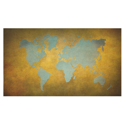 world map 34 Cotton Linen Tablecloth 60"x 104"
