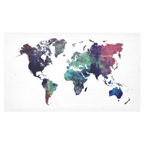 world map 12 Cotton Linen Tablecloth 60"x 104"
