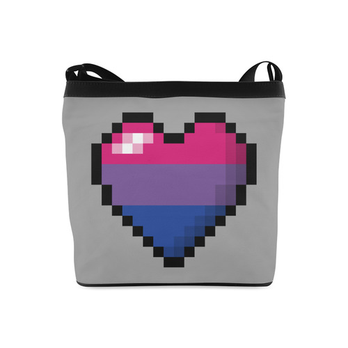 Bisexual Pixel Heart Crossbody Bags (Model 1613)