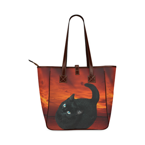 Cat and Red Sky Classic Tote Bag (Model 1644)