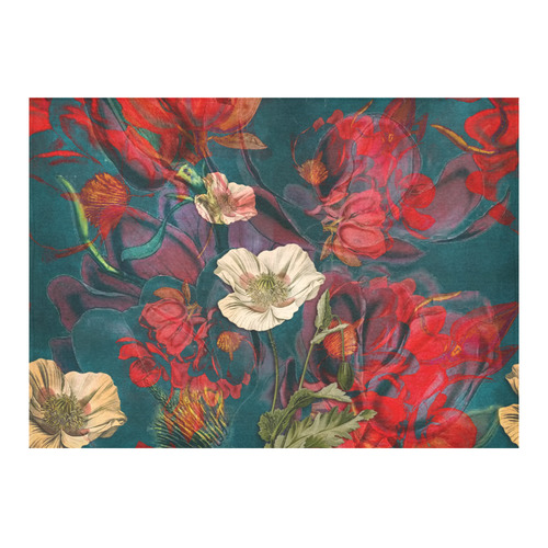 flora 3 Cotton Linen Tablecloth 60"x 84"