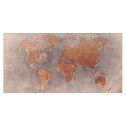 world map 29 Cotton Linen Tablecloth 60"x120"