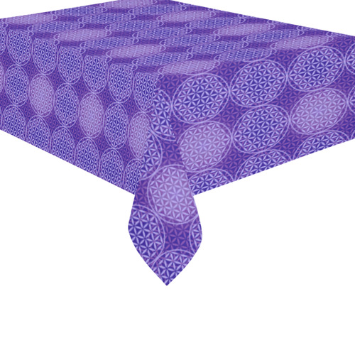 FLOWER OF LIFE stamp pattern purple violet Cotton Linen Tablecloth 60"x 84"