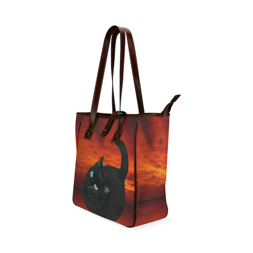 Cat and Red Sky Classic Tote Bag (Model 1644)