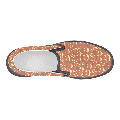 halloween pumpkins Men's Slip-on Canvas Shoes (Model 019)