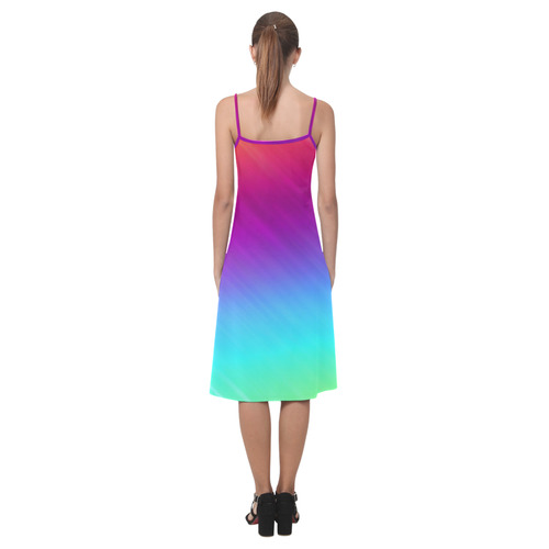 Neon Rainbow Rays Of Light Alcestis Slip Dress (Model D05)