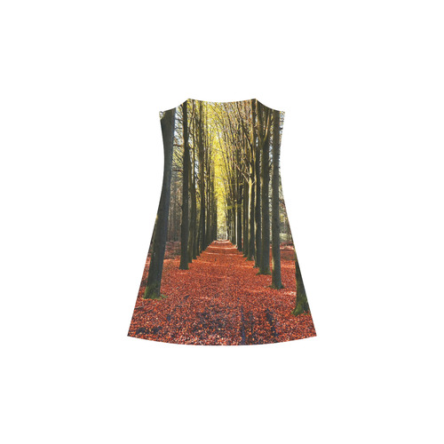 Autumn Forest Path Alcestis Slip Dress (Model D05)