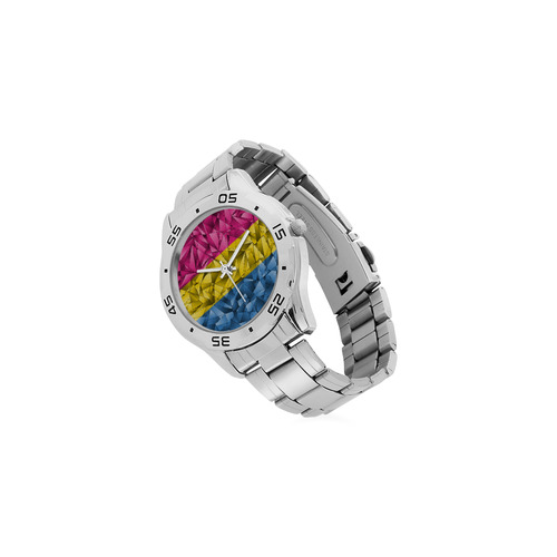 Abstract Pansexual Flag Men's Stainless Steel Analog Watch(Model 108)