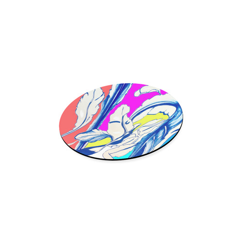 Blue Succulent Colorful Round Coaster