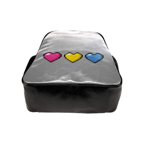 Pansexual Pixel Hearts Multi-Pockets Backpack (Model 1636)