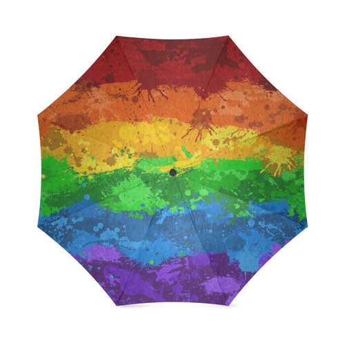 Rainbow Paint Splatter Flag Foldable Umbrella (Model U01)