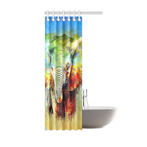 watercolor elephant Shower Curtain 36"x72"