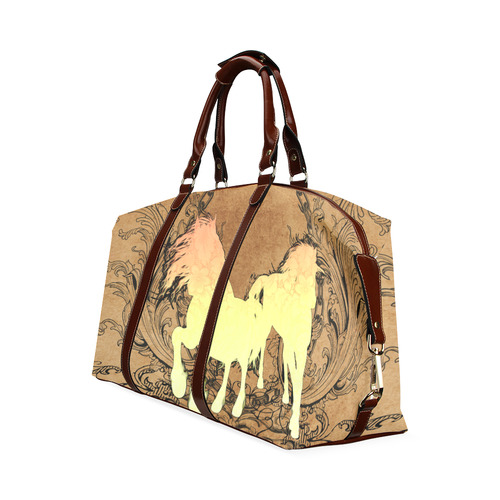 Beautiful horse silhouette in yellow colors Classic Travel Bag (Model 1643)