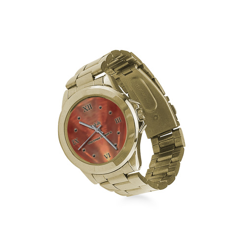 Orange Glassed Diamond Custom Gilt Watch(Model 101)
