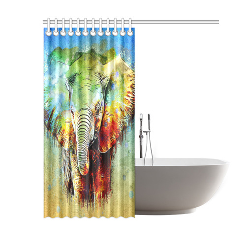 watercolor elephant Shower Curtain 60"x72"