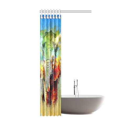 watercolor elephant Shower Curtain 36"x72"