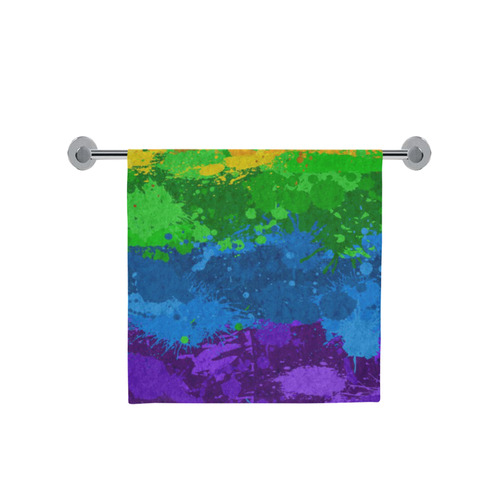 Rainbow Paint Splatter Flag Bath Towel 30"x56"