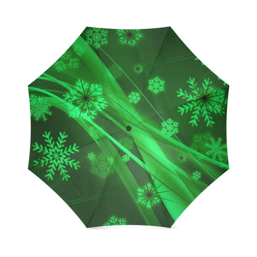 Gorgeous Green Snowflakes I Foldable Umbrella (Model U01)