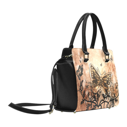 Wonderful butterflies and floral elements Classic Shoulder Handbag (Model 1653)