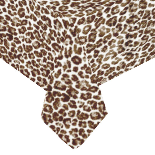 Snow Leopard Cotton Linen Tablecloth 60"x 104"