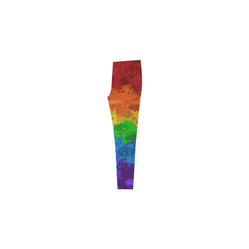 Rainbow Paint Splatter Flag Cassandra Women's Leggings (Model L01)