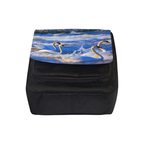 Swans Swimming Fine Nature Art Crossbody Nylon Bags (Model 1633)