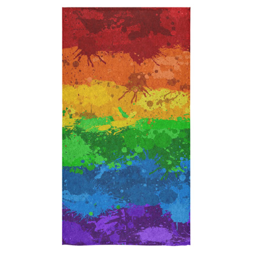 Rainbow Paint Splatter Flag Bath Towel 30"x56"