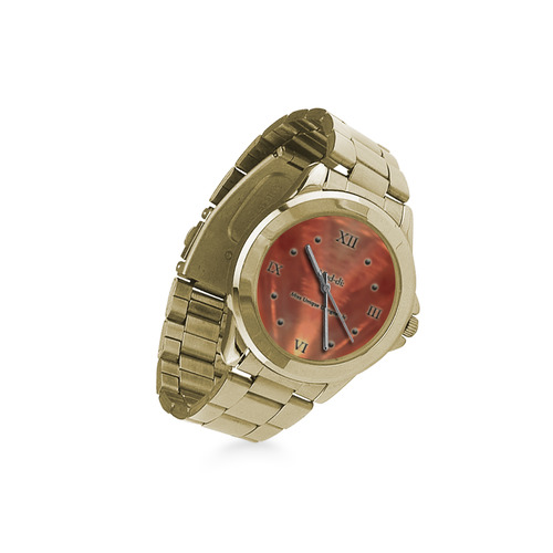 Orange Glassed Diamond Custom Gilt Watch(Model 101)