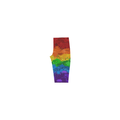 Rainbow Paint Splatter Flag Hestia Cropped Leggings (Model L03)