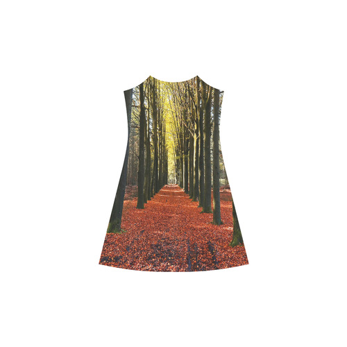 Autumn Forest Path Alcestis Slip Dress (Model D05)