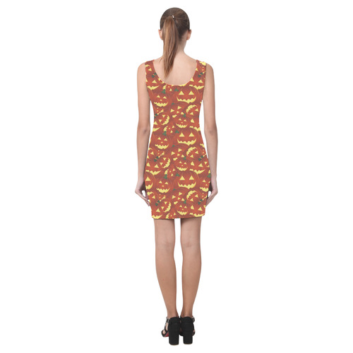 halloween pumpkins Medea Vest Dress (Model D06)