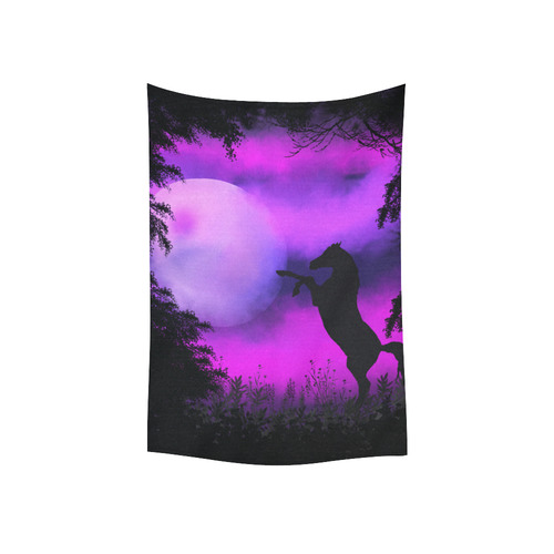 Purple sky with horse Cotton Linen Wall Tapestry 40"x 60"