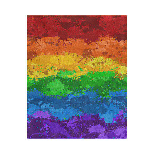 Rainbow Paint Splatter Flag Duvet Cover 86"x70" ( All-over-print)