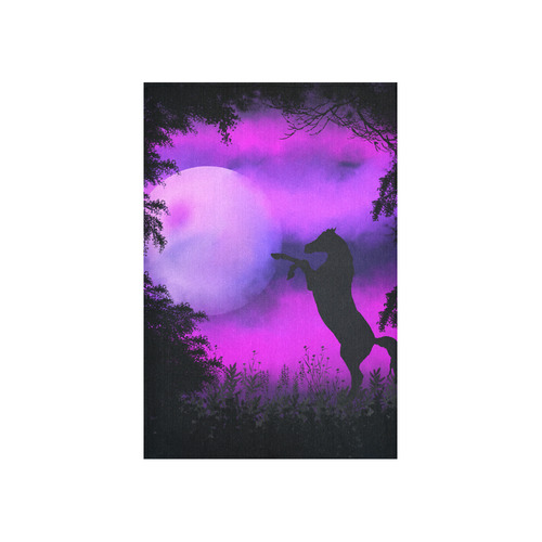 Purple sky with horse Cotton Linen Wall Tapestry 40"x 60"