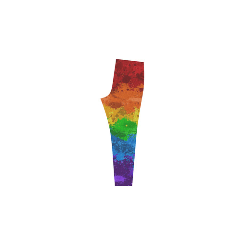 Rainbow Paint Splatter Flag Cassandra Women's Leggings (Model L01)