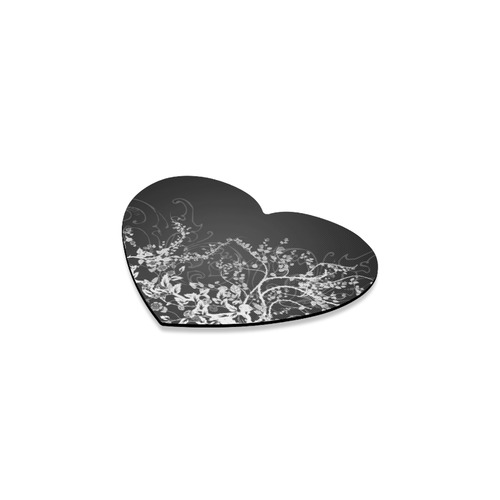 Flowers in black and white Heart Coaster