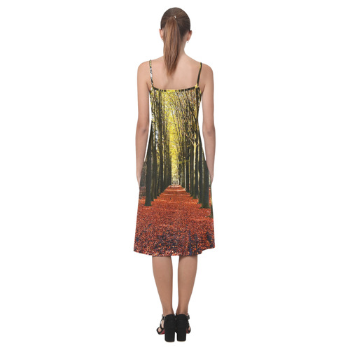 Autumn Forest Path Alcestis Slip Dress (Model D05)