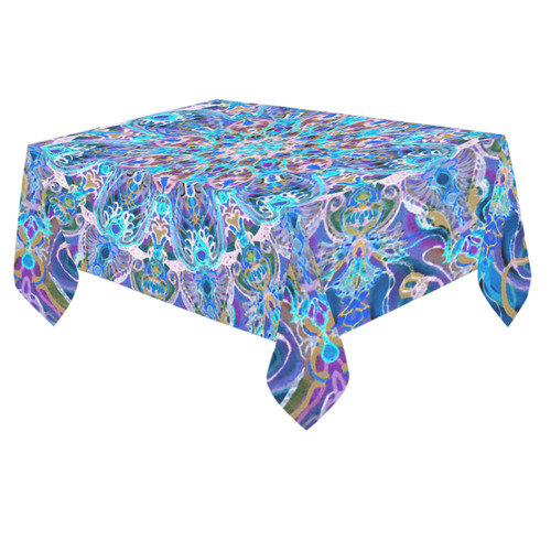 mandala 11 Cotton Linen Tablecloth 60"x 84"