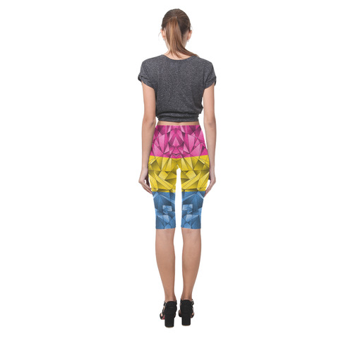 Abstract Pansexual Flag Hestia Cropped Leggings (Model L03)