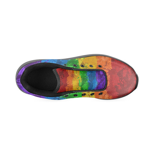 Rainbow Paint Splatter Flag Women’s Running Shoes (Model 020)